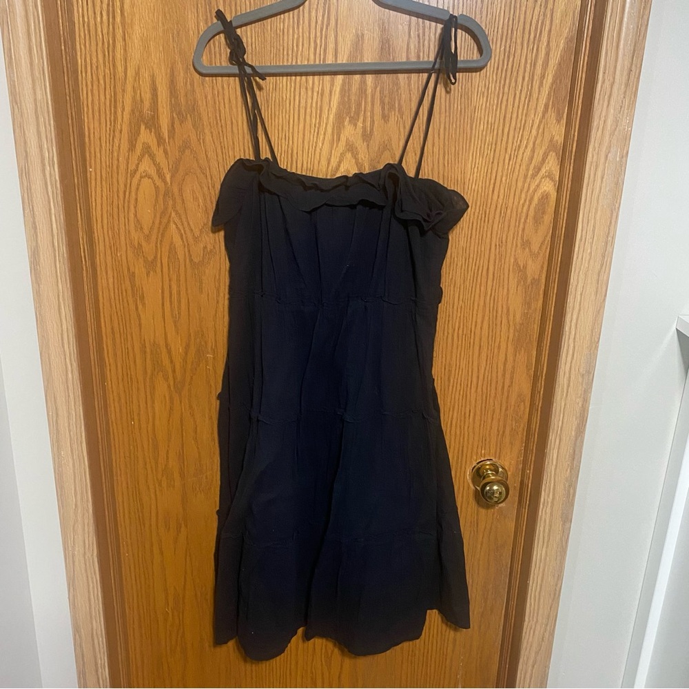 Really cute black tie up strap dress